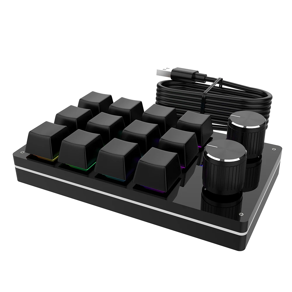 RGB клавиатура для макросъемки 12 клавиш 2 ручки механическая с горячей заменой
