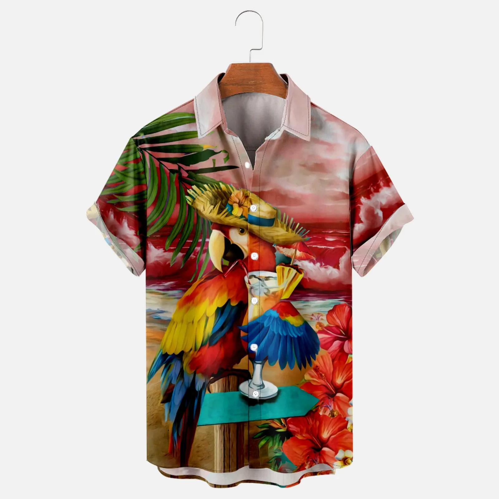 

2023 3D Print Painting Floral Hawaiian Shirt Men Women Turn Down Collar Vintage Street Men's Chemise OL business shirt Tops