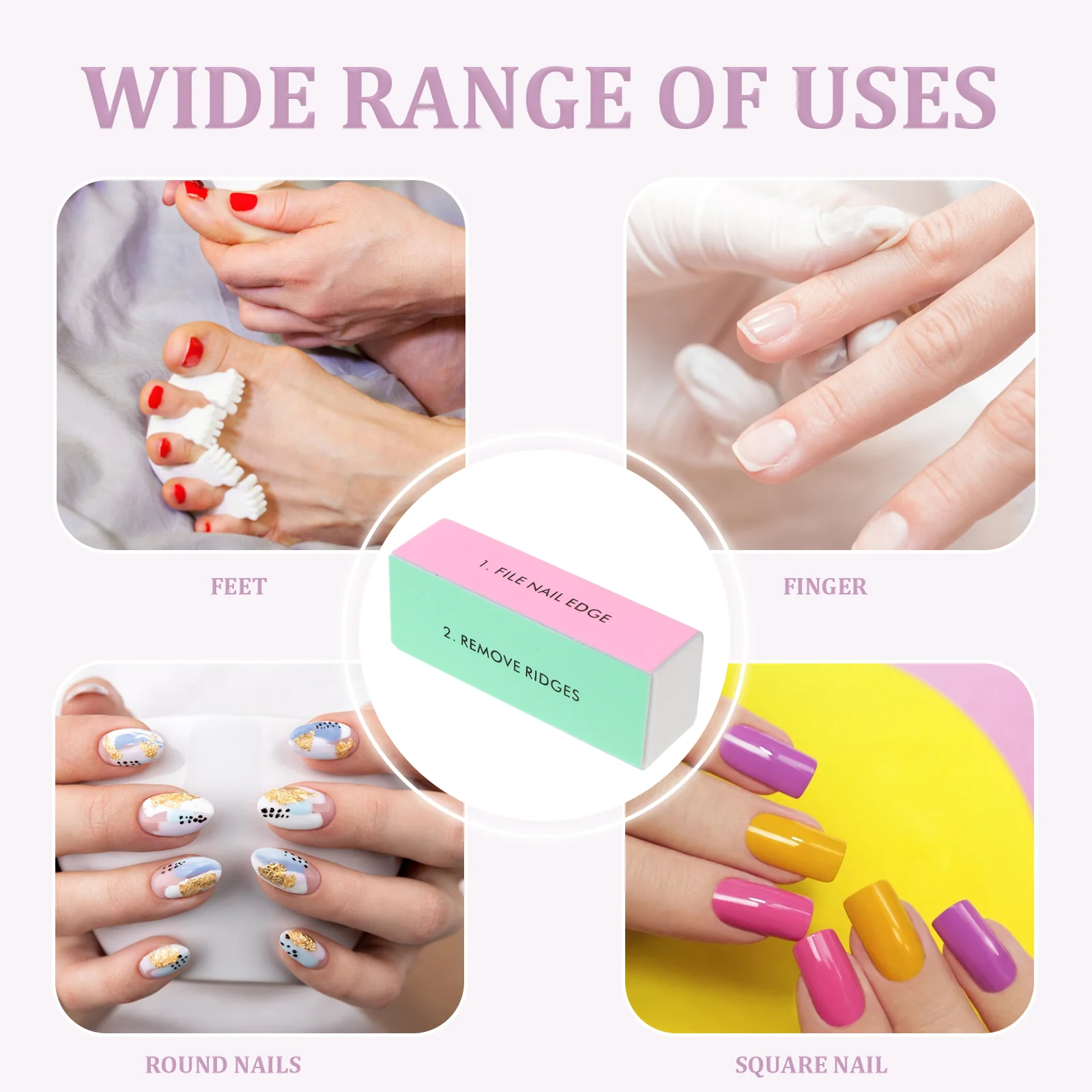 10 шт. шлифовальная пилочка для ногтей губка гель-лака ремонтный блок рук