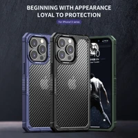 shockproof armor bumper case for iphone 13 12 pro max 13 mini luxury carbon fiber transparent airbag cover for iphone 13 case