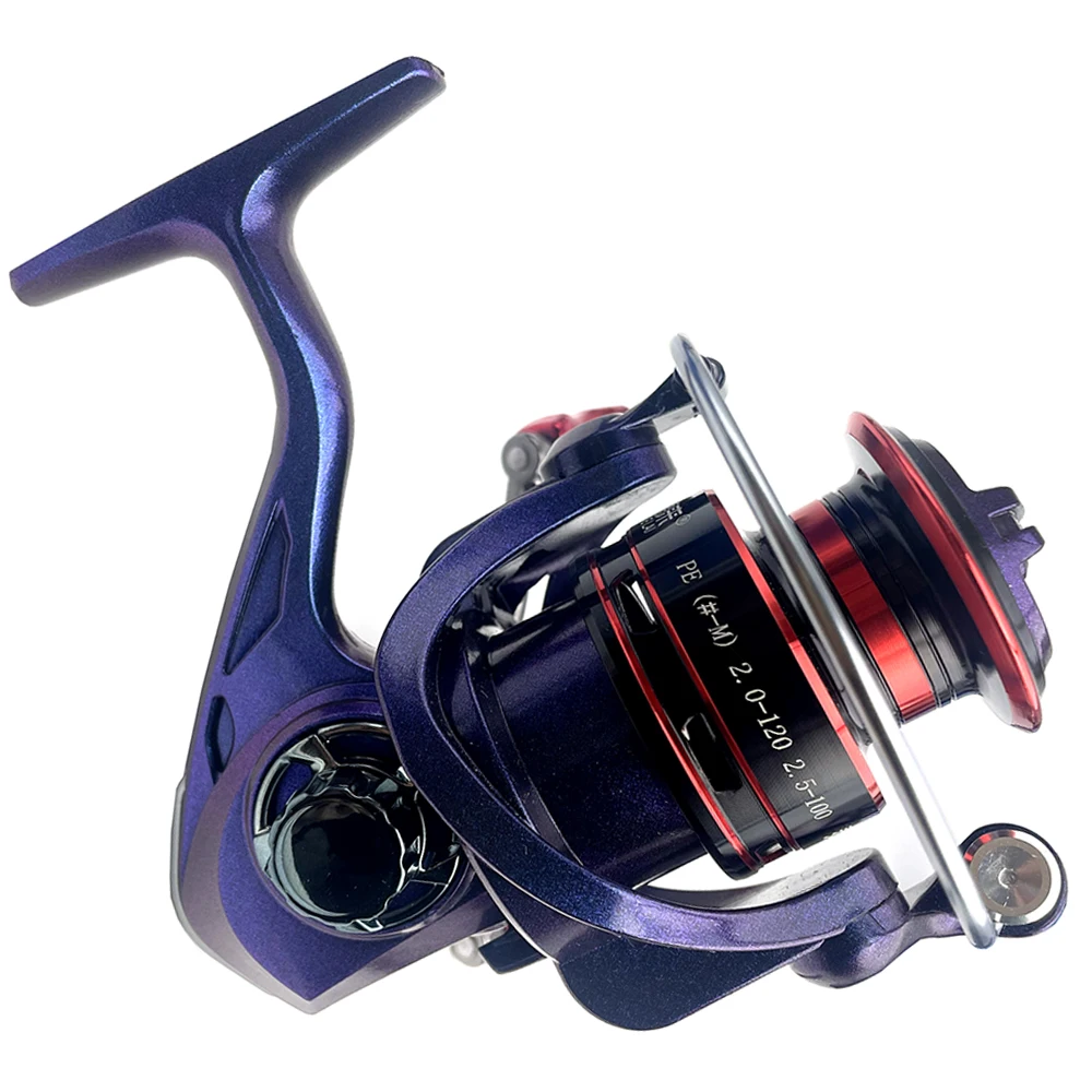 

Purple Spinning Reel High Speed 5.2:1 Gear Ratio Fresh/Saltwater Fishing Reels Light 2500M Series Bass Bait Carretilha De Pesca