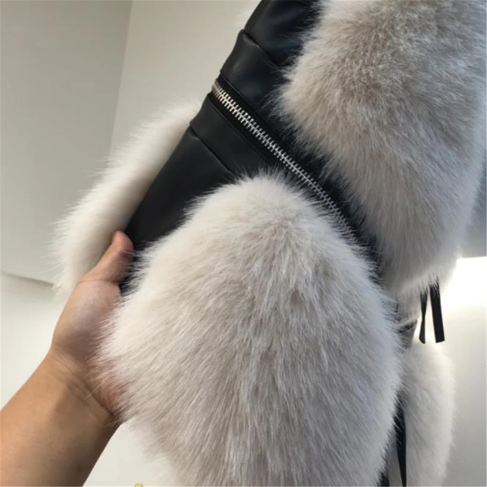 Женский приталенный жилет из искусственного меха с отворотом без рукавов