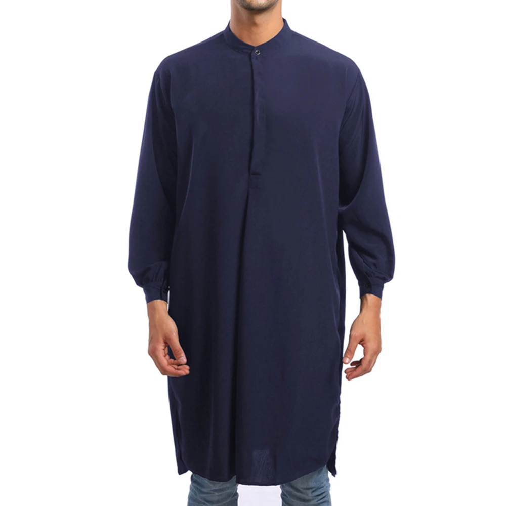 Thobe Jubba Kurta Men Abaya Dubai Islamic Shirts Top Long Sleeve Robe Saudi Arab Arabia Homme Kaftan Arabe Muslim Dress Clothing