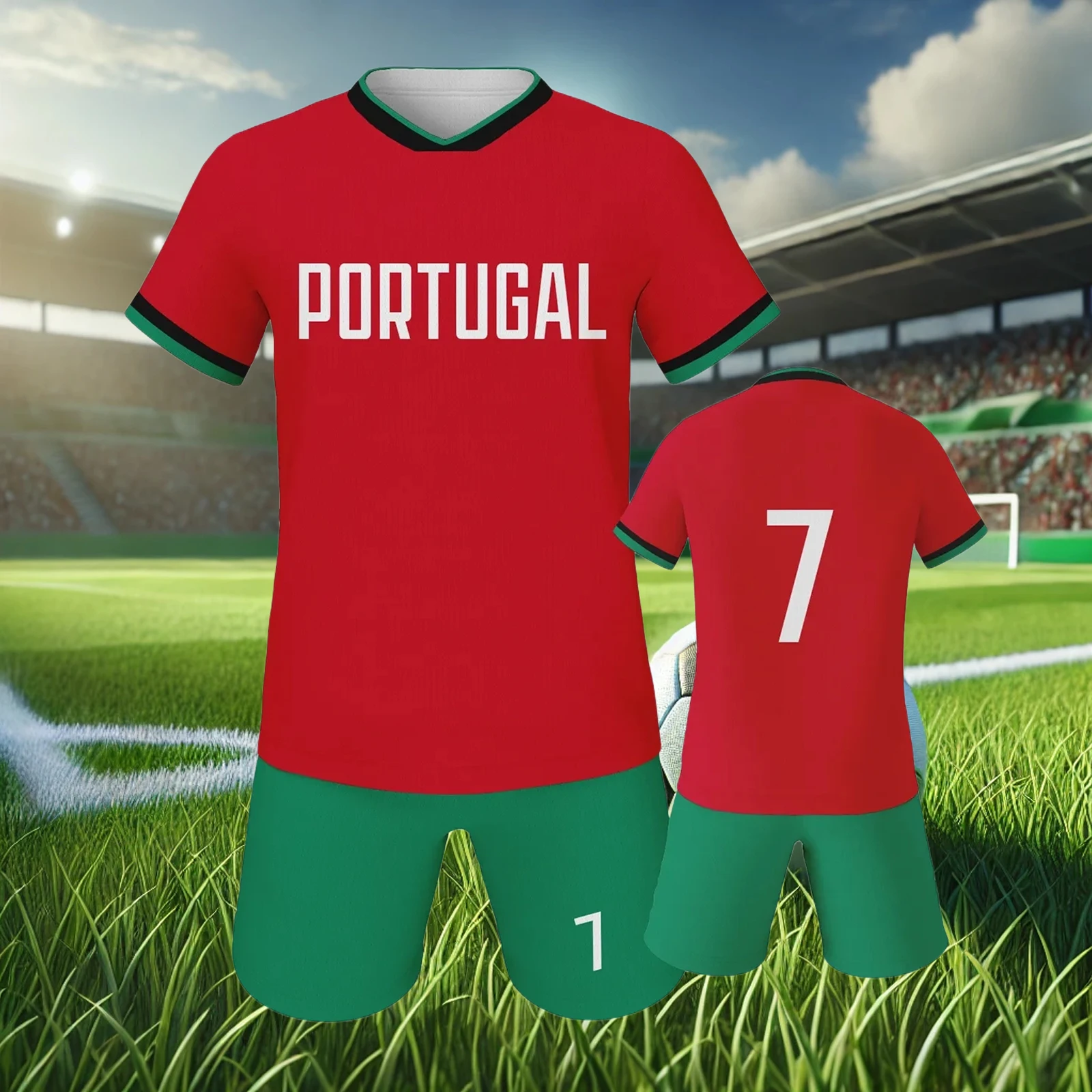 Португалия детское футбольное Джерси Набор #7 для мальчиков девочек молодежный