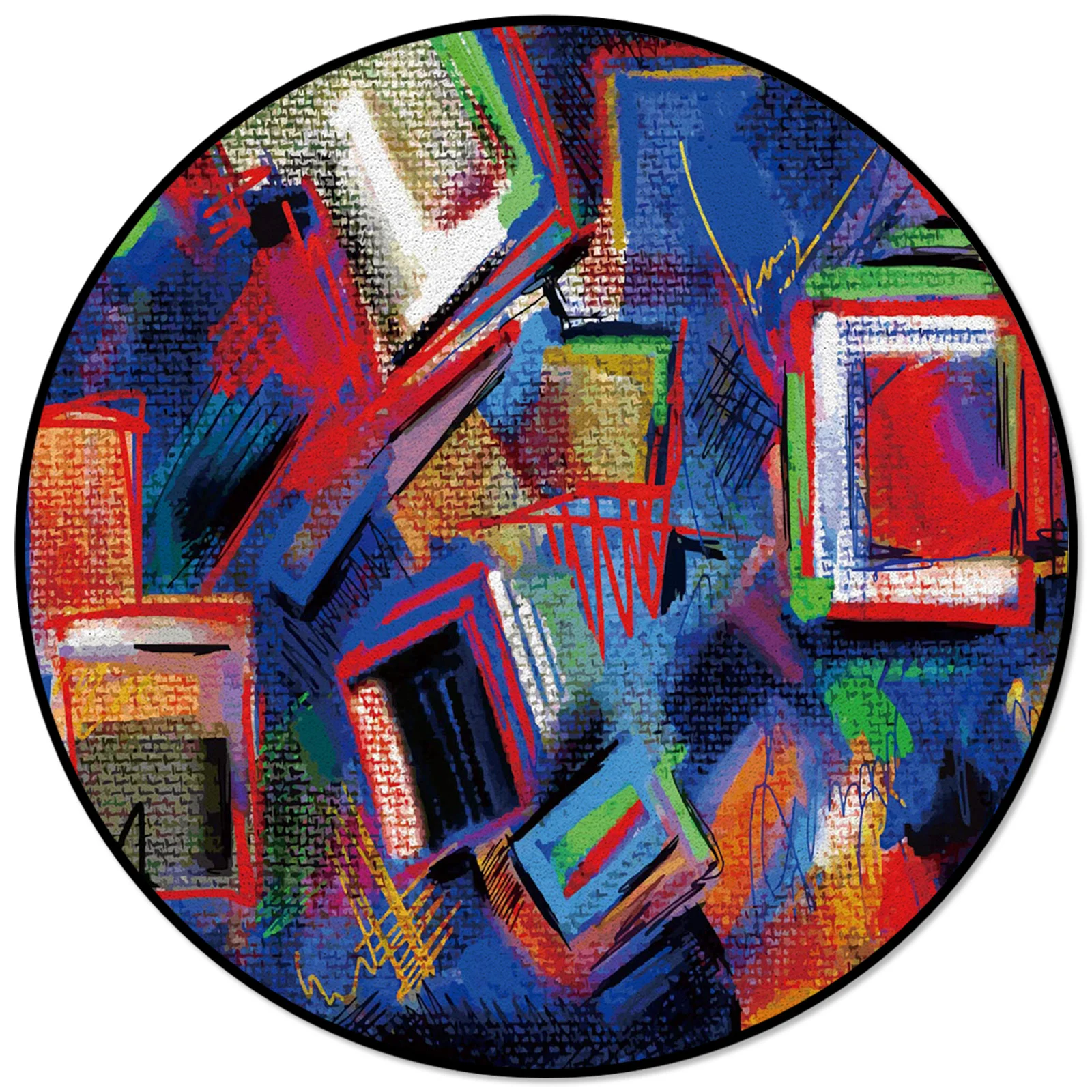 

Граффити Акварельная роспись стена круглая искусственная кожа ковры для спальни большой площади коврик для гостиной печатная деталь