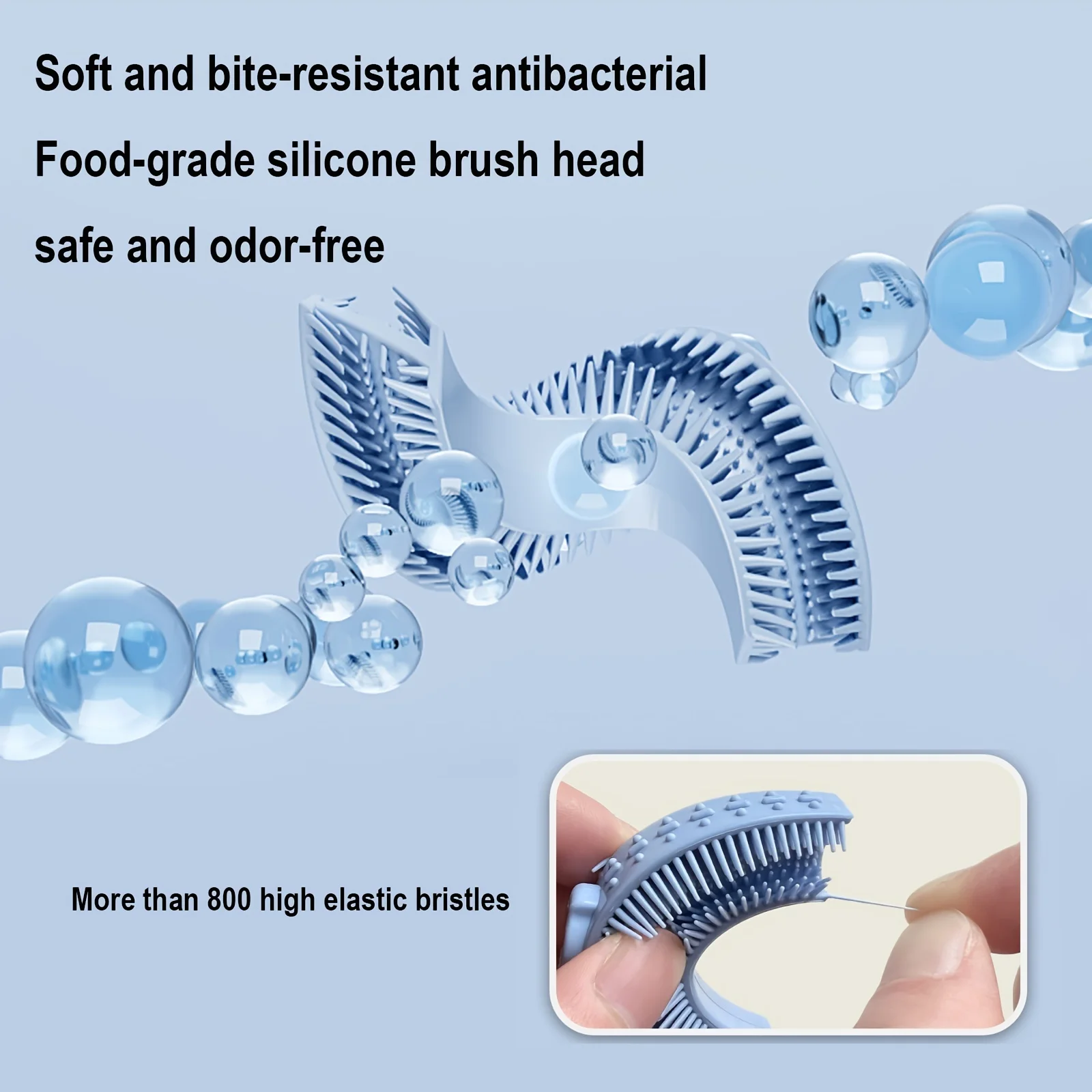 Детская зубная щетка детская U-образная 360 градусов силиконовая для ухода за