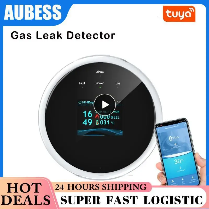 

Fire Security Detector With Temperature Sensor Lcd Display Usb Power Supply Tuya Smart Wifi Combustible Gas Leak Detector