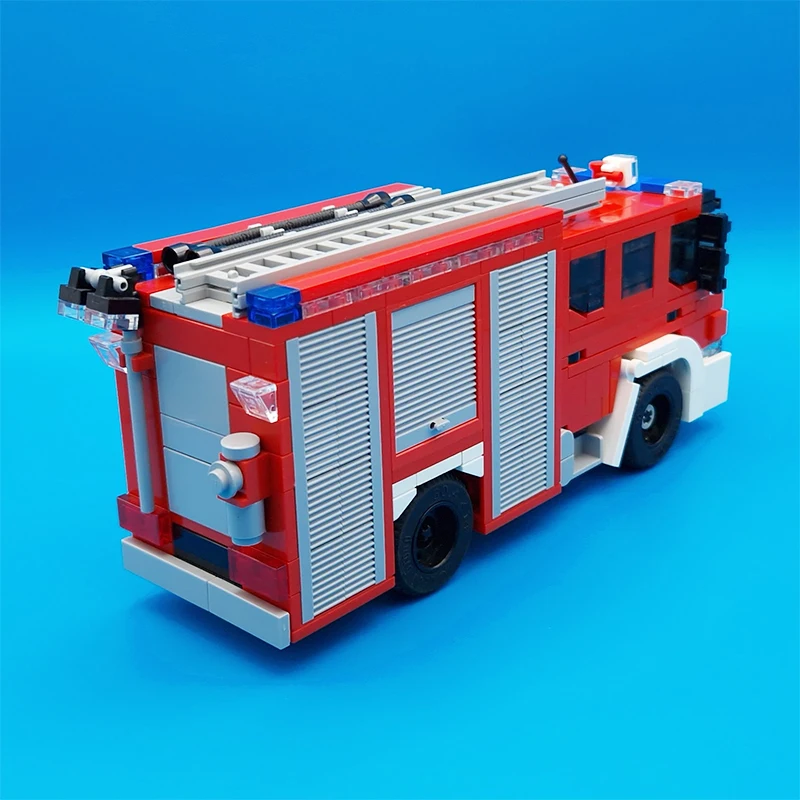 Серия City Traffic MOC Bricks Red Fire Engine строительные блоки наборы моделей головоломки