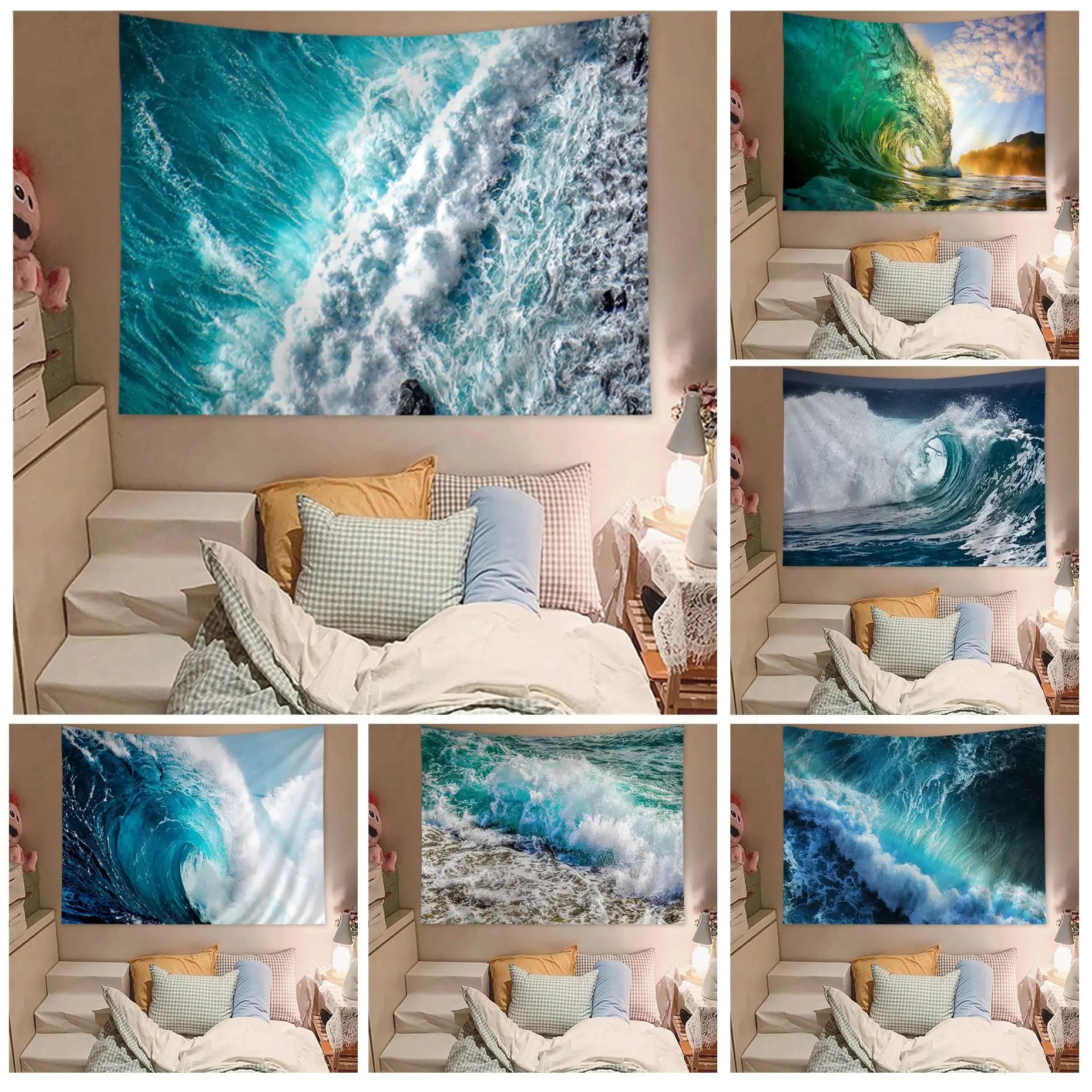 

Waves 0cean Water Light Refractions DIY Wall Tapestry Cheap Hippie Wall Hanging Bohemian Wall Tapestries Mandala Art Home Decor