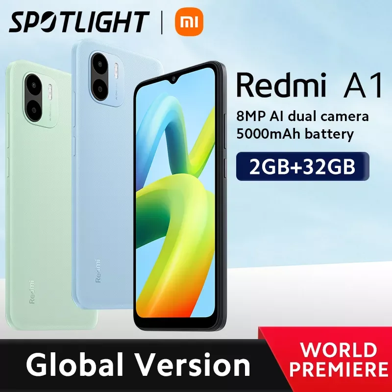 

NEW2023 [World Premiere] Global Version A1 Smartphone 2GB RAM 32GB ROM MTK Helio A22 8MP Camera Cellphone 5000mAh Battery