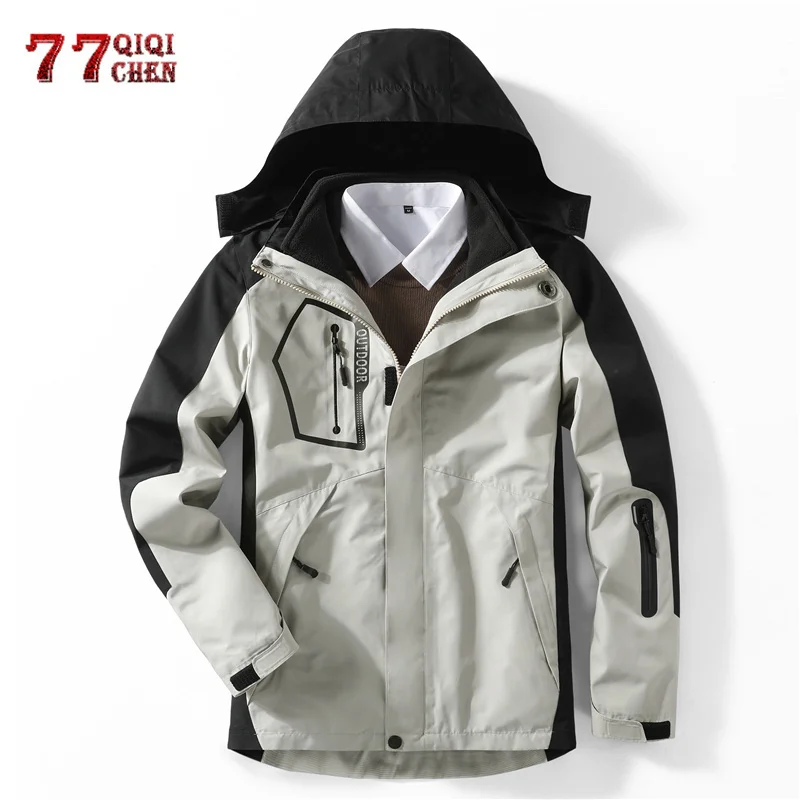 

Women's Thermal 2 in 1 Parkas Winter Thick Warm Waterproof Jacket Casual Velvet Hooded Coats Female Windproof Jackets Overcoat
