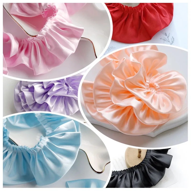 

HOT 8-color Reflective Fabric Ruffle Lace DIY Children's Clothing Doll Long Dress Skirt Cartoon Cat Dog Pet Scarf Accessories