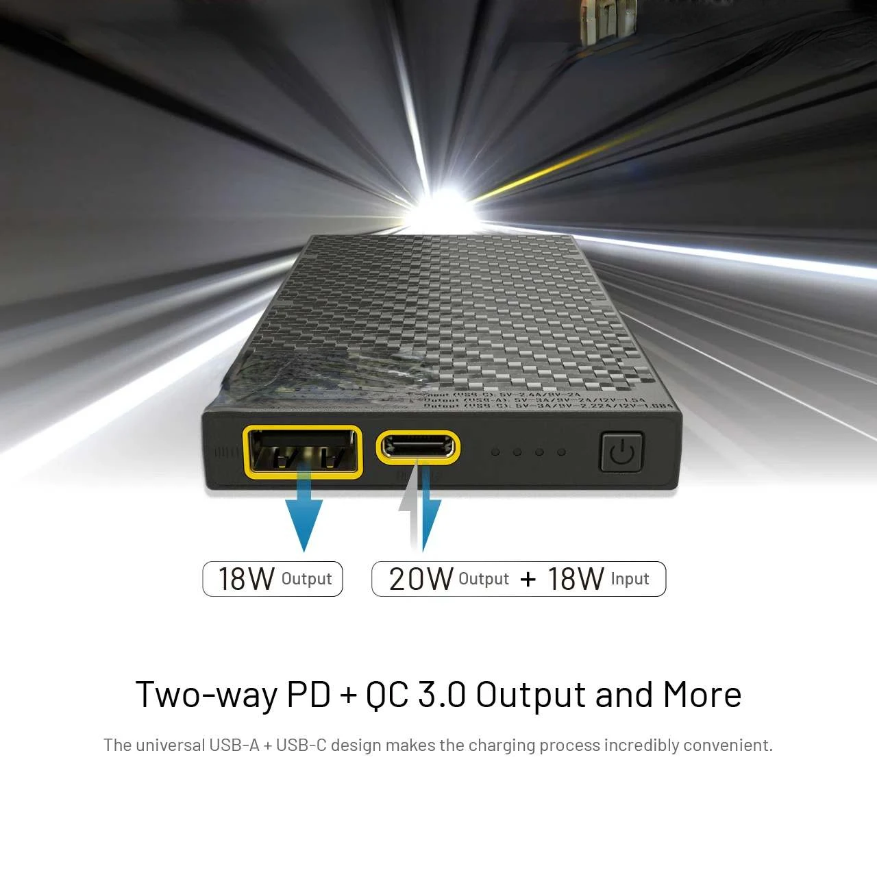 Портативное зарядное устройство 10000 мАч для быстрой зарядки NB10000 GEN2 USB-C PD + QC 3 0 20 Вт