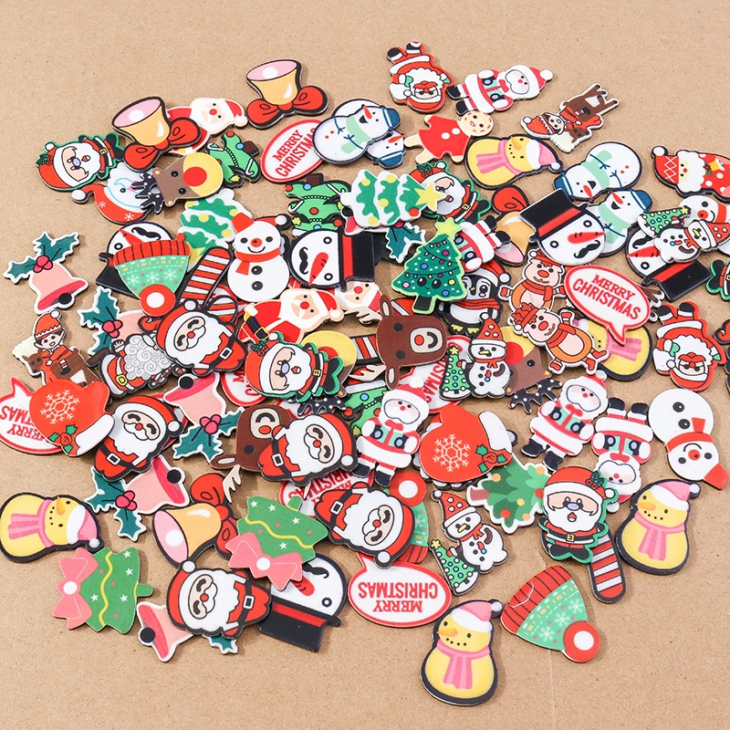 

10pcs Cute Christmas Snowman Cabochon Flatback Scrapbook Crafts for Jewelry Making DIY Kids Hairpin Brooch Crafts Supplies