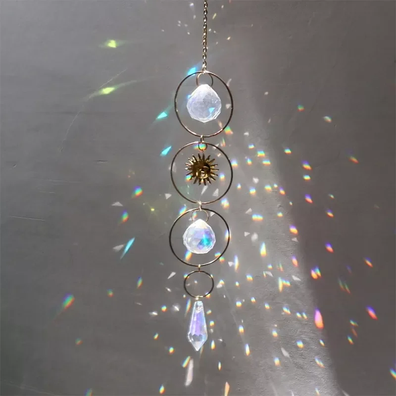 

2022 Sun Pendant Dream Sun catchers Rainbow Colorful Beads Hanging Drop for Outdoor Garden Windchimes