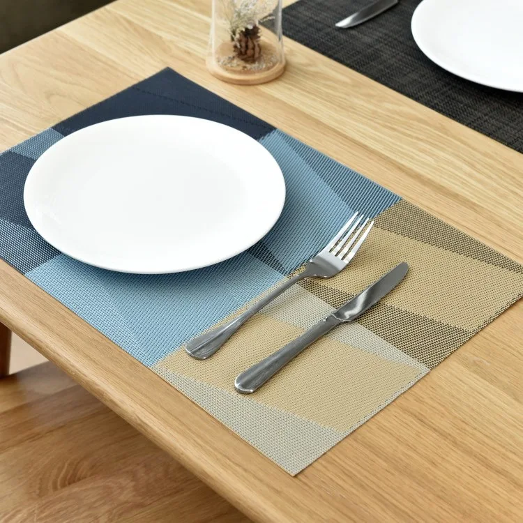 

Bamboo Tableware European Geometric Graphic Print Household Hotel PVC Mesh Pad Insulation Anti-slip Western Mush