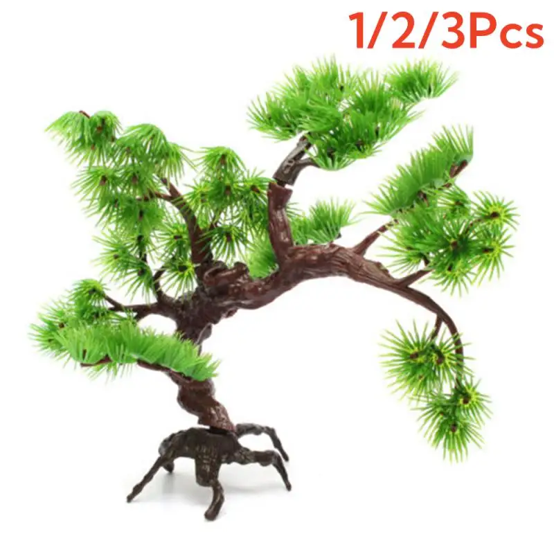 1/2/3 шт. искусственный бонсай сосна аквариум пластиковый орнамент искусственная