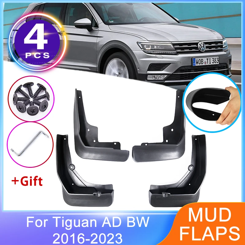 

4x Брызговики для Volkswagen VW Tiguan AD BW 2016 ~ 2023 передние и задние брызговики защита от брызг колеса протектор брызговики автомобильное крыло