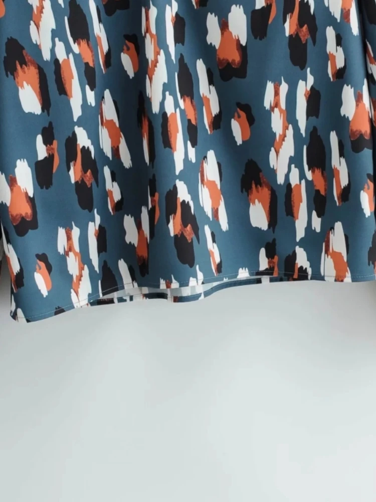 Женская блузка с длинным рукавом Повседневная Свободная рубашка цифровым