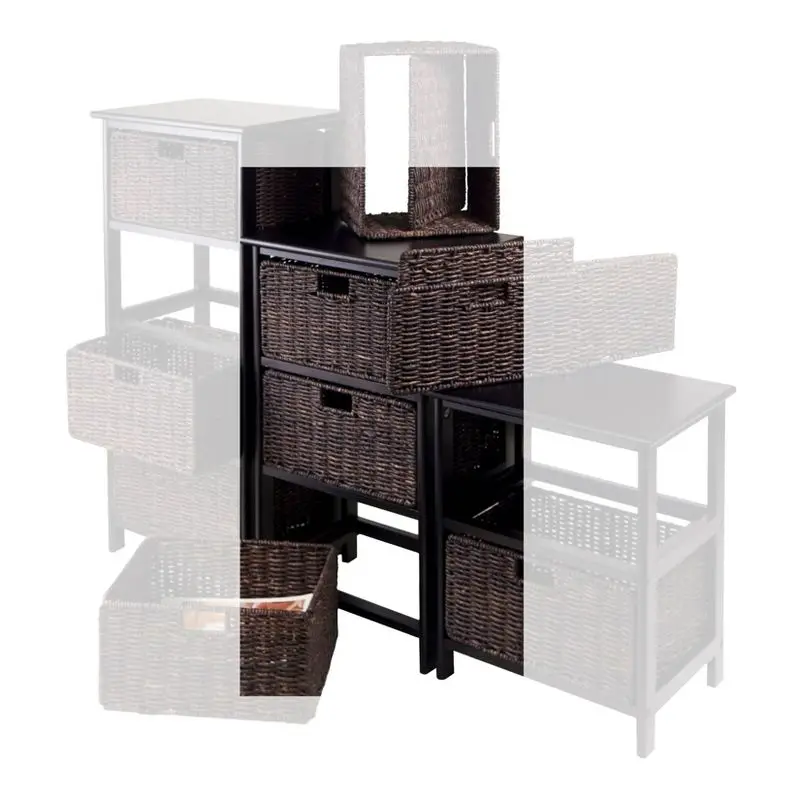 

Black 28.62" Omaha Storage Rack with Baskets - Stylish and Functional