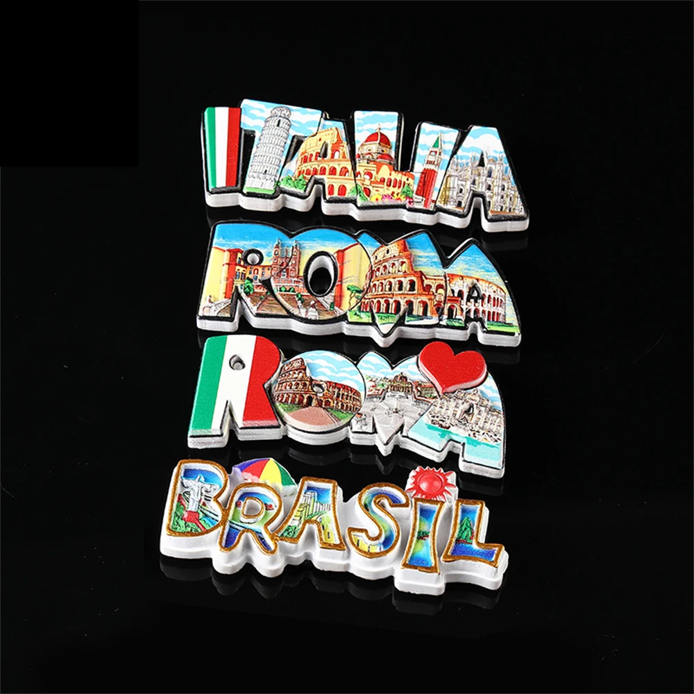 

Resin Roma Refrigerator Magnetic Stickers Famous Scenic Home Decor Creative Handmade Art Craft Gift 3D Relief Church Souvenir