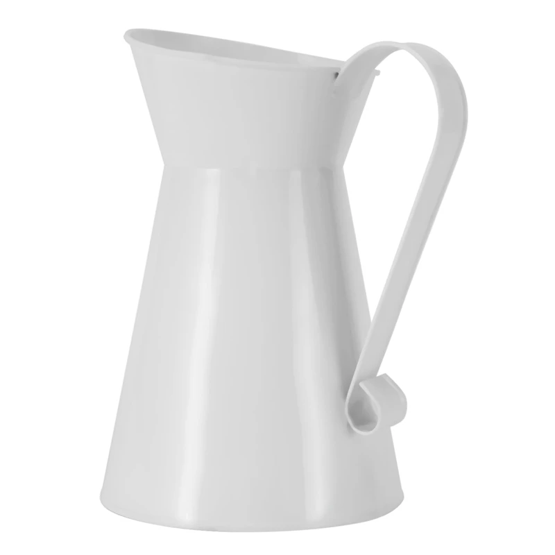 Винтажная Высокая потрепанная шикарная эмалированная ваза кувшин для крема