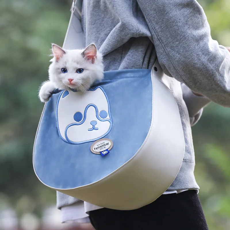

Outdoor Pet Bag Dog Cat Handbag Pouch Carrier Small Dogs Single Shoulder Bags Travel Front PVC PU Portable Puppy Products
