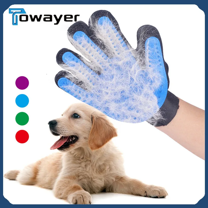 Перчатка для груминга домашних животных щетка вычесывания шерсти кошек и собак