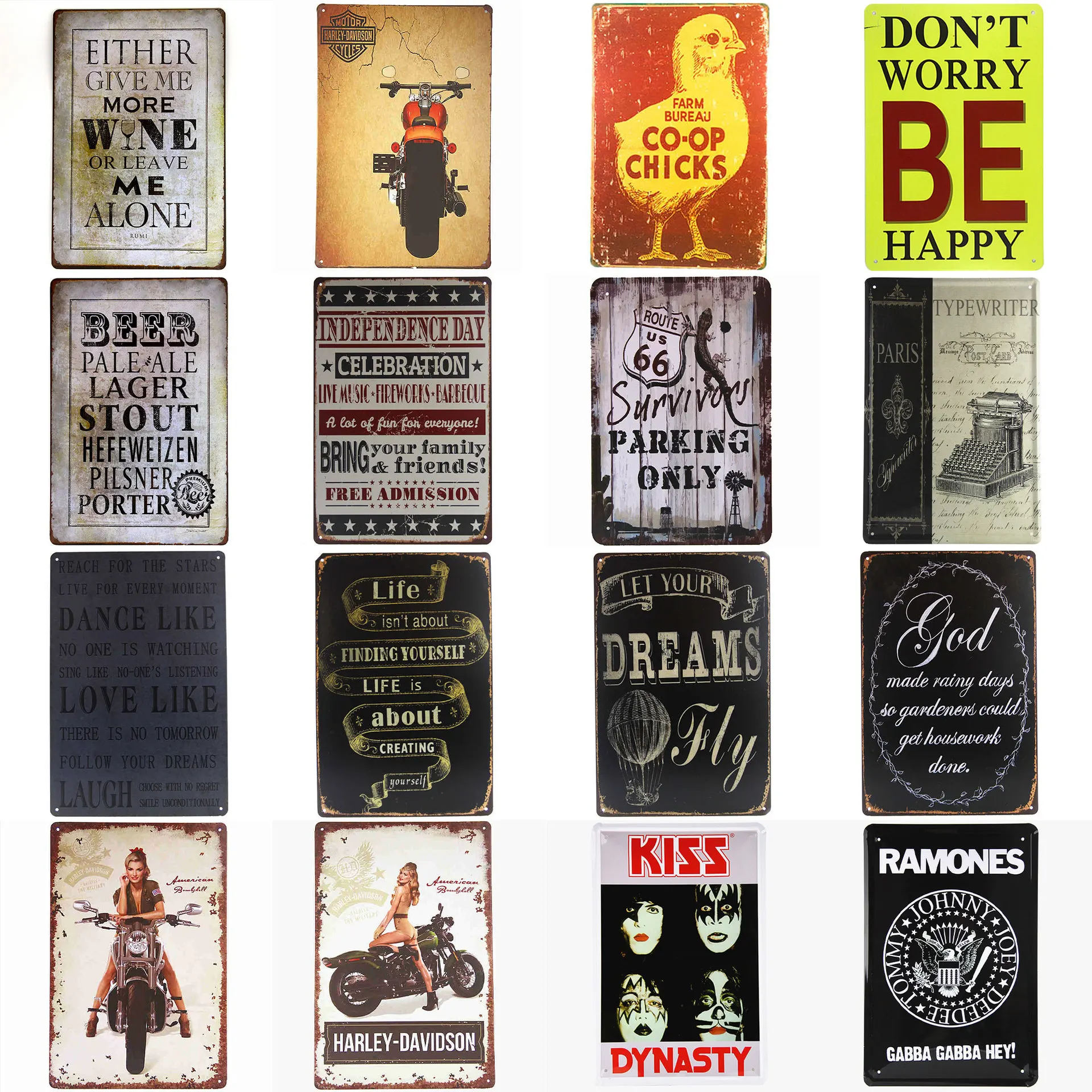 

Vintage Rustic Metal Posters Famous Quotes Metal Tin Sign Art Tin Plaque Industrial Decor for Bar Pub Club Man Cave Dorm Garage