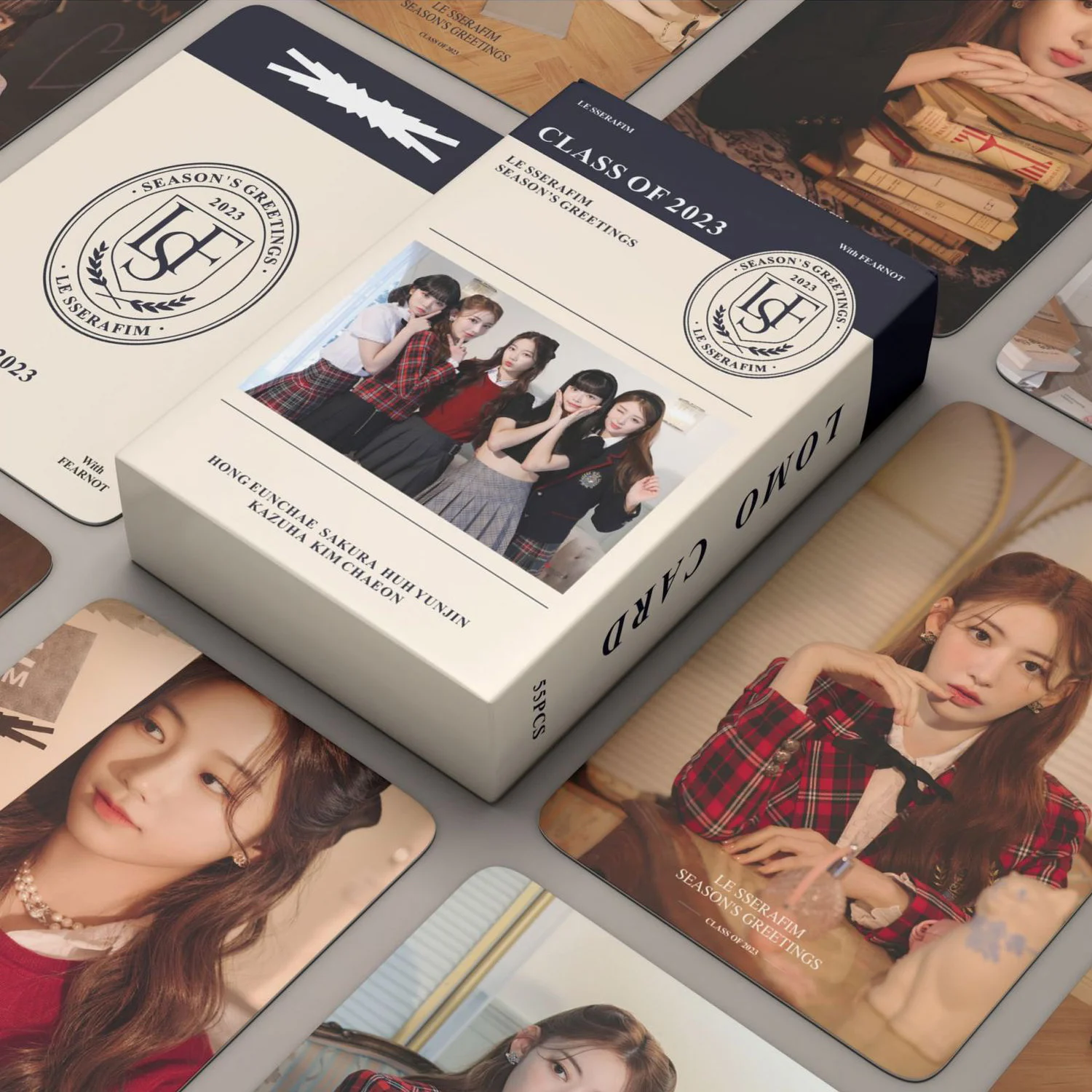 

55PCS/Set Kpop LESSERAFIM Photocards Lomo 2023 SEASON'S GREETINGS Card ITZY IVE Red Velvet Stayc Photo Cards New Album 2022
