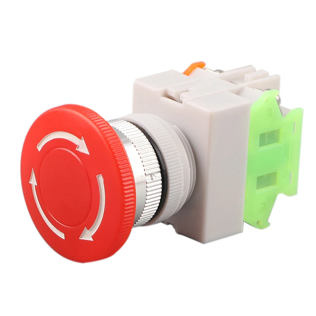 

Red Mushroom Cap Emergency Stop Push Button Switch AC 10A Switch Equipment Lift Elevator Latching Self Lock