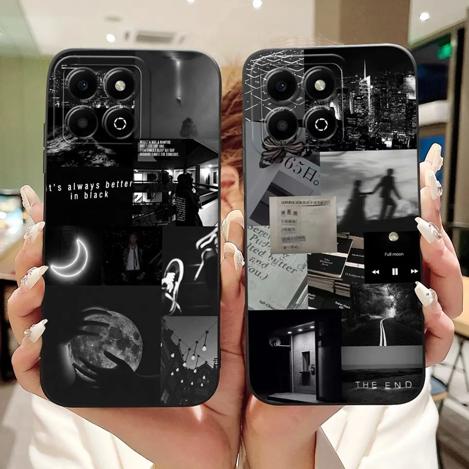 Фото Защитный чехол для телефона с камерой для Honor X6B JDY-LX1 Funda в клетку Moon Night Sky, жидкая силиконовая мягкая задняя крышка ItelA05s 6,6 дюйма №4
