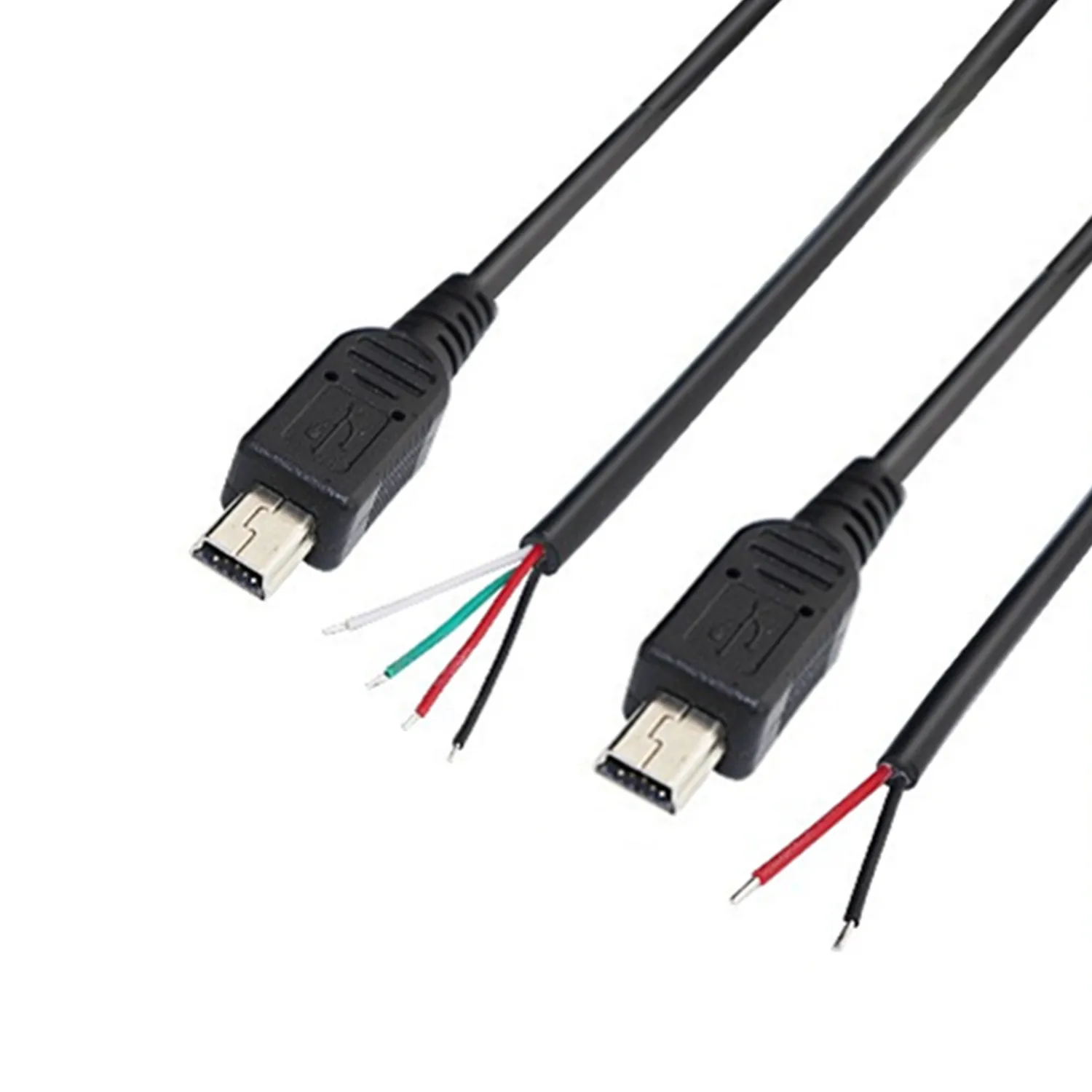 Фото Кабель питания 22AWG Micro/Mini USB (штекер/гнездо) с разъемом Mini-B на 4-контактный (2-контактный) разъем с открытым концом для зарядки. №3