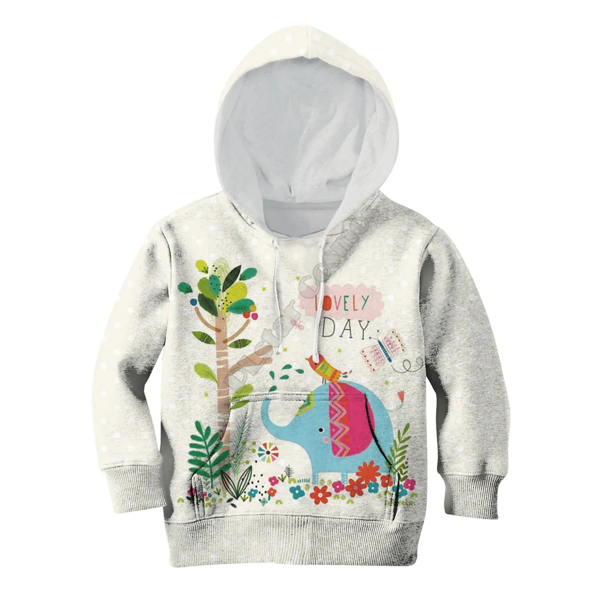 

Elephant with a lovely day 3d printed Hoodies Kids Pullover Sweatshirt Tracksuit jacket t shirts Coat Boy GIRL Funny Animal