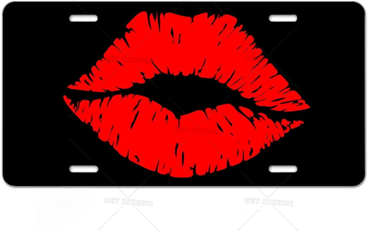 

Valentine Day License Plate Custom Red Lips Aluminum Metal License Plate Car Tag Decoration for Women Girls Men Boys 6X12 Inch