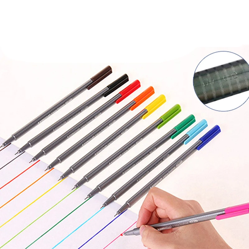 Фото STAEDTLER цветной крючок, игольная трубка, волокнистая кисть 334 SB, цветной тонкий шрифт 0,3 мм для художественной живописи, маркировки, школьных и офисных принадлежностей №3
