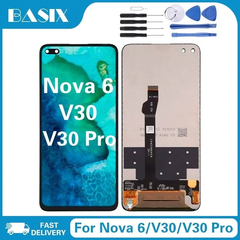 

LCD Screen 6.57" For Huawei Nova 6 Honor V30 Pro WLZ-AL10 WLZ-TL10 Touch Screen Assembly For Nova6 Phone Display LCD