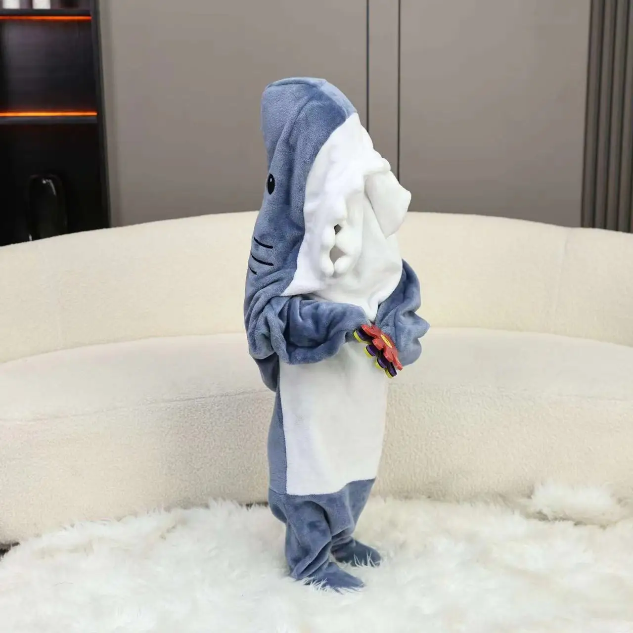 Осенне-зимние спальные мешки с акулами для мальчиков и девочек фланелевая Милая