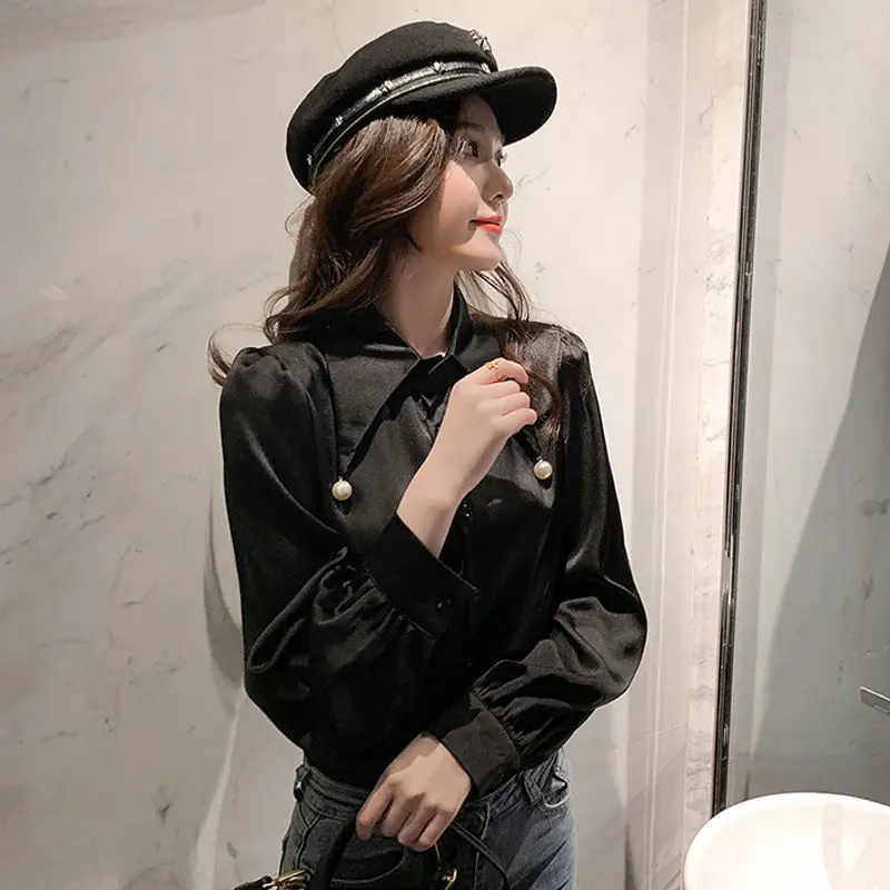 

Women's Chic Shirts 2022 Elegant Spring Autumn Long Sleeve Beautiful Blouses Vintage Casual Office Ladies Blouses Streetwear C91