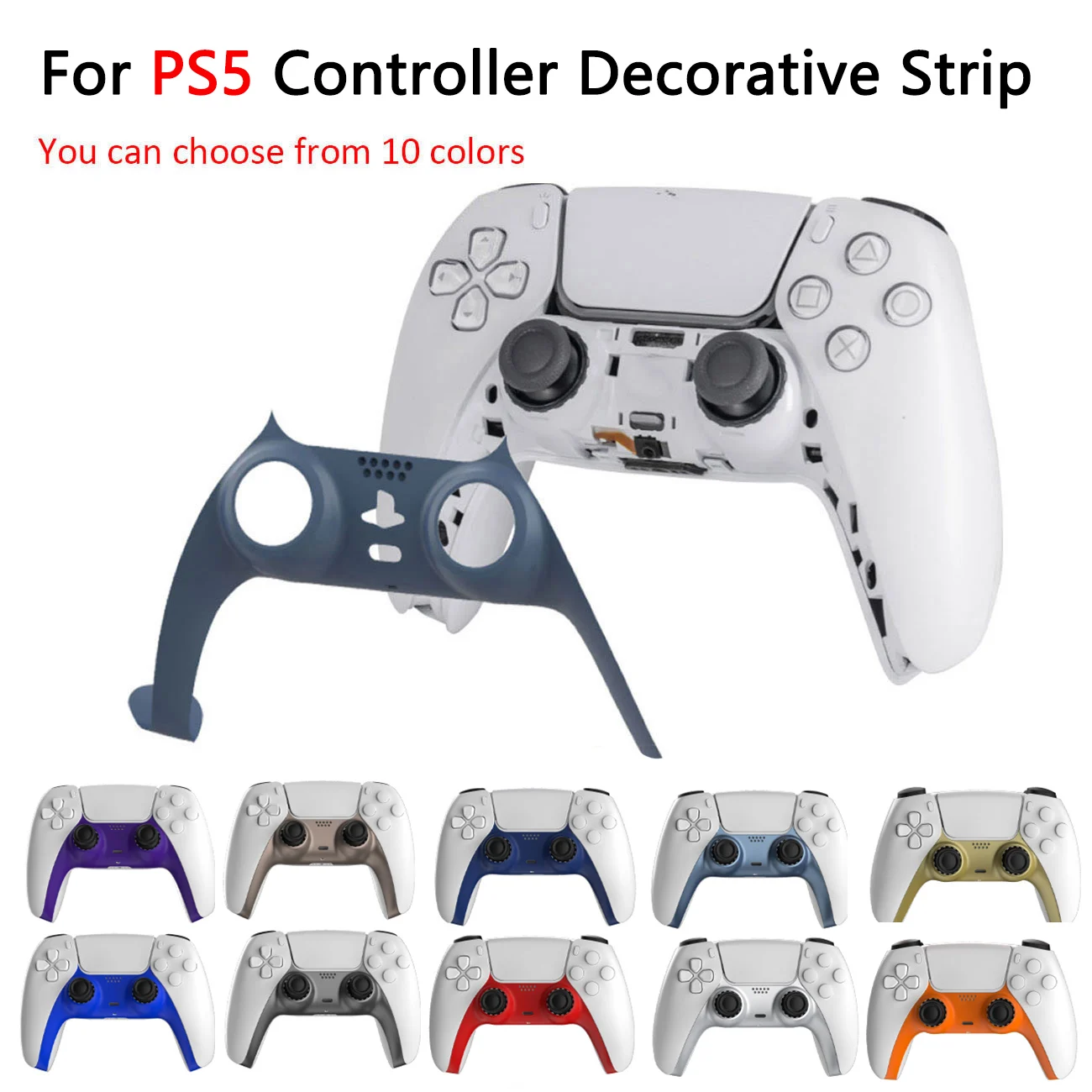 

Decorative Strip Gamepad Cover for PS5 Controller Replacement Decorative Shell for Playstation5 Joypad Game Accessories