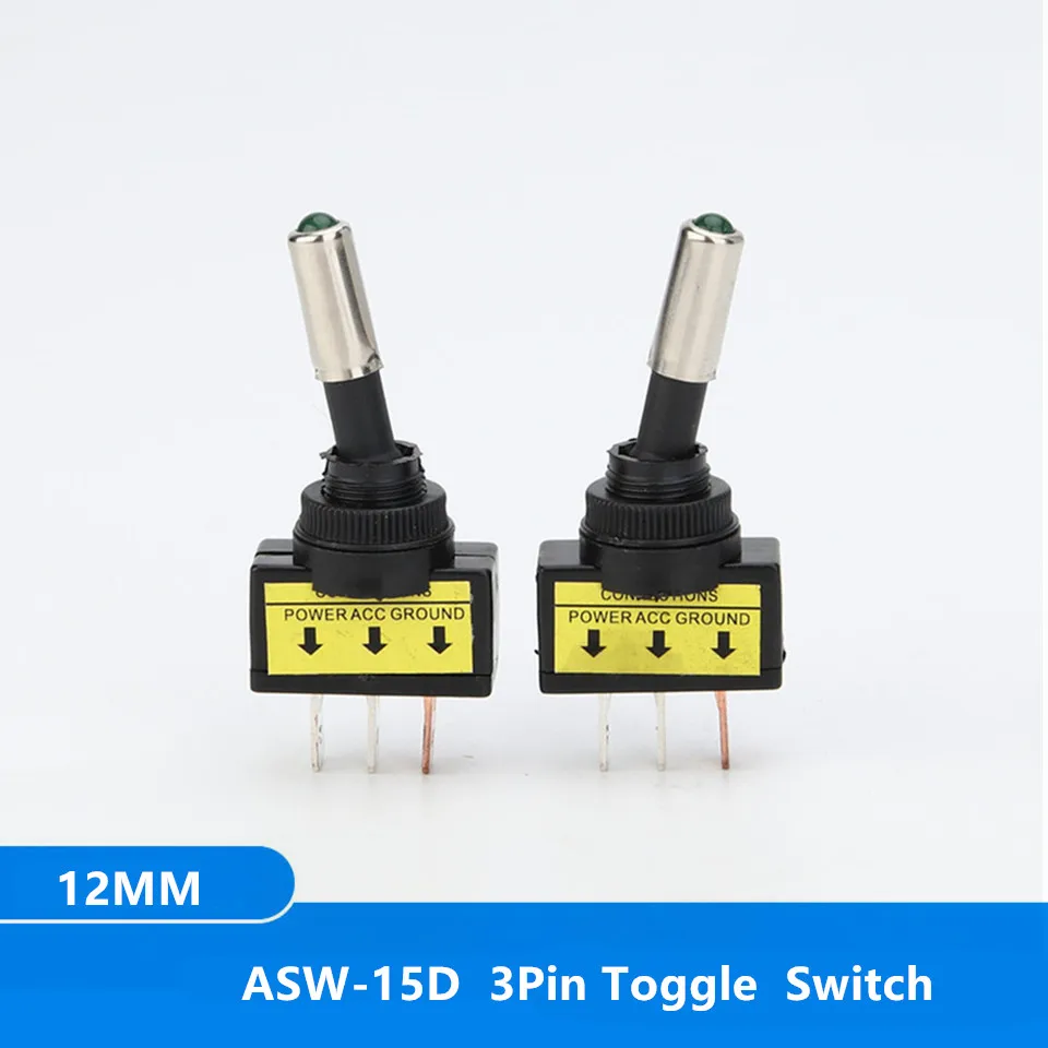 

1 шт., Автомобильный светодиодный тумблер, 12 В, 20 А, 3 контакта, SPST