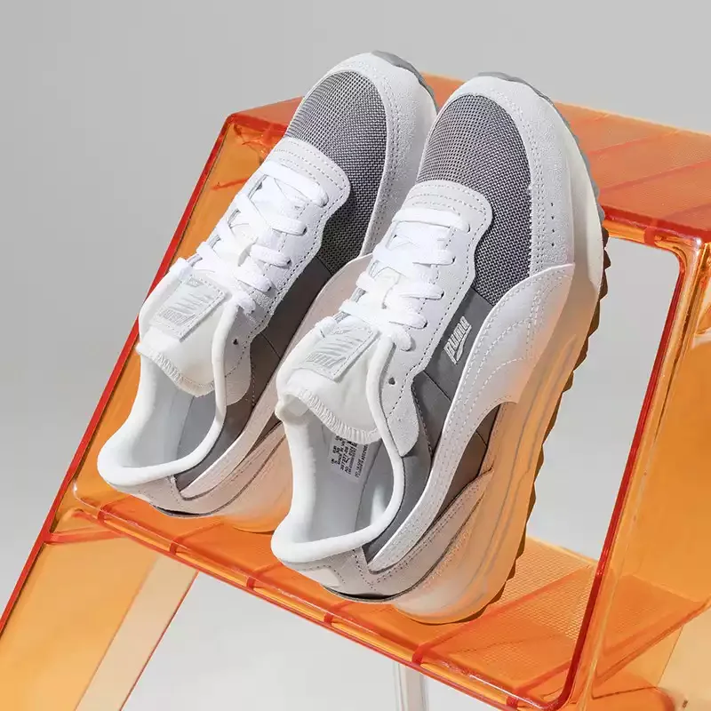 Фото Кроссовки PUMA Retro - кожаные, с тиснением, сетчатые, дышащие, с толстой подошвой, противоскользящие, модные спортивные кроссовки - 397377-08 №4