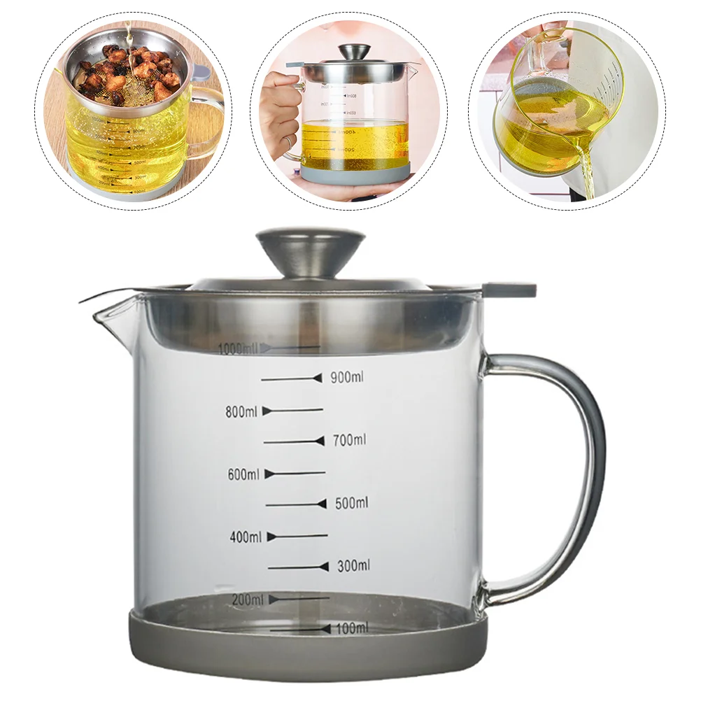 

Grease Strainer Oil Container Pot Bacon Stainless Steel Kitchen Can Separator Refrigerator Filter Saver Cooking Jug Drain Gravy