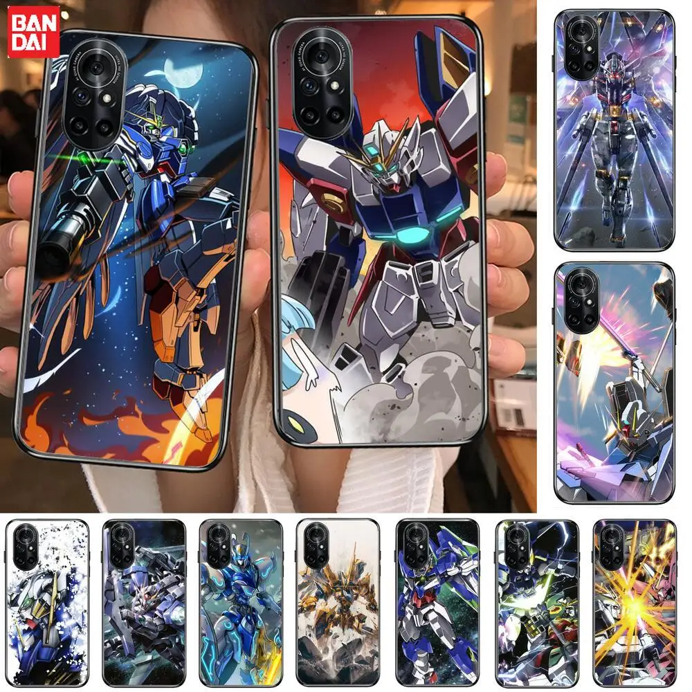 

Gundam Robot Clear Phone Case For Huawei Honor 20 10 9 8A 7 5T X Pro Lite 5G Black Etui Coque Hoesjes Comic Fash design