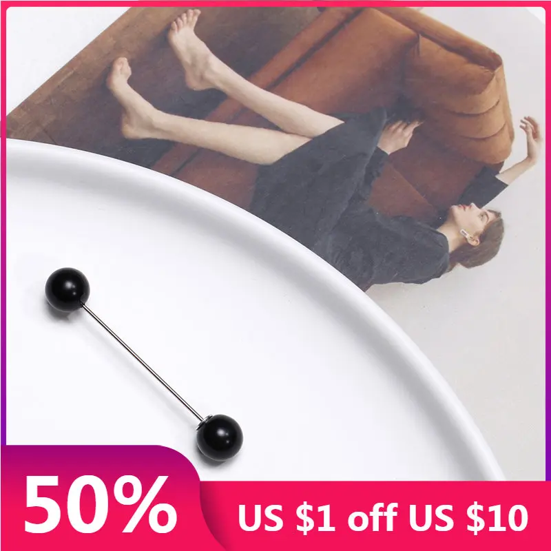 VIVILADY Классическая двухсторонняя черно-белая женская брошь с искусственным жемчугом, лидер продаж, оптовая продажа женских ювелирных аксессуаров