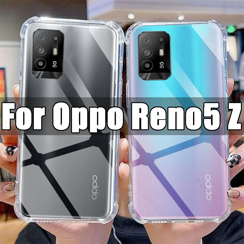 Прозрачный чехол для Oppo Reno5 Z, прозрачный чехол из ТПУ для Oppo Reno 5 5Z 6,43 дюйма CPH2211, противоударные чехлы с защитой от царапин