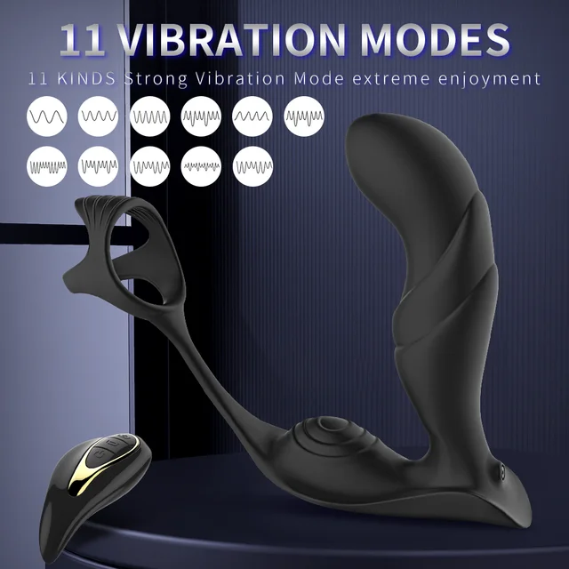 Plug Anal Vibrator Butt Prostate Massager Delay Ejaculation Lock Ring Penis Cockring Remote Control Sex Toy for Men Male Sextoy 3