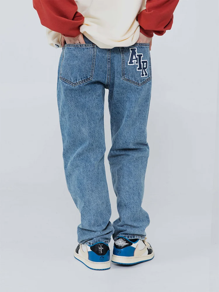 Four Seasons Wear Men's Pants y2k Jeans High Street Trend Letters Hip Hop Print Korean Slim Jeans Streetwear Ins Hot Sale Denim