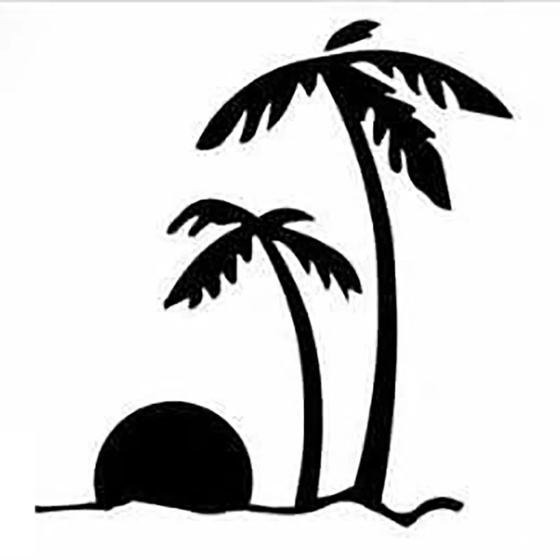 15*15 см пляжный закат пальмы океан виниловая наклейка автомобили Грузовики фургоны SUV ноутбуки настенное искусство F134