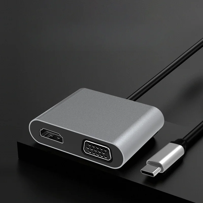 

Type-C docking station USB-C to HDMI/VGA converter is suitable for Apple computer iPad Huawei docking station.